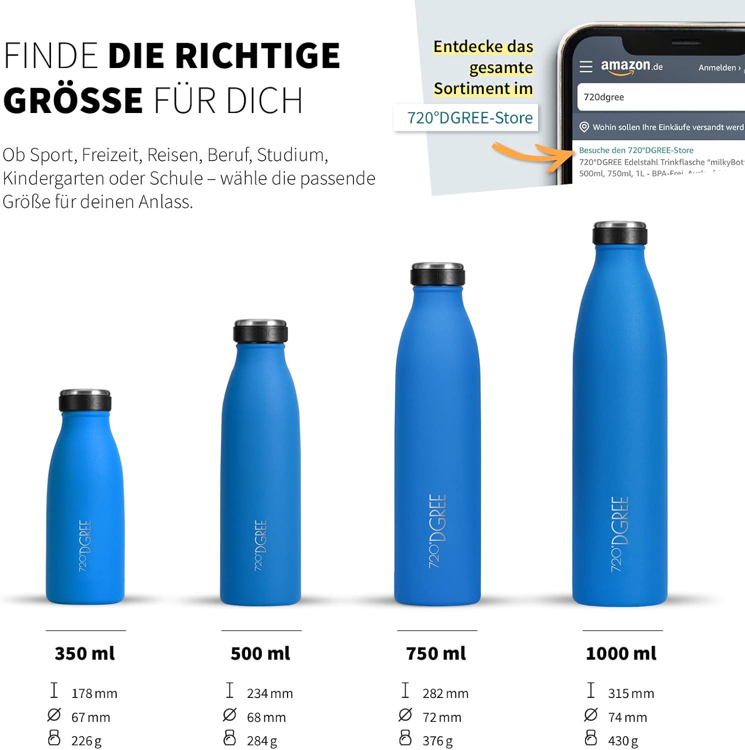 Thumbnail 2 de 720°DGREE milkyBottle Botella Acero Inoxidable 350ml 🥤