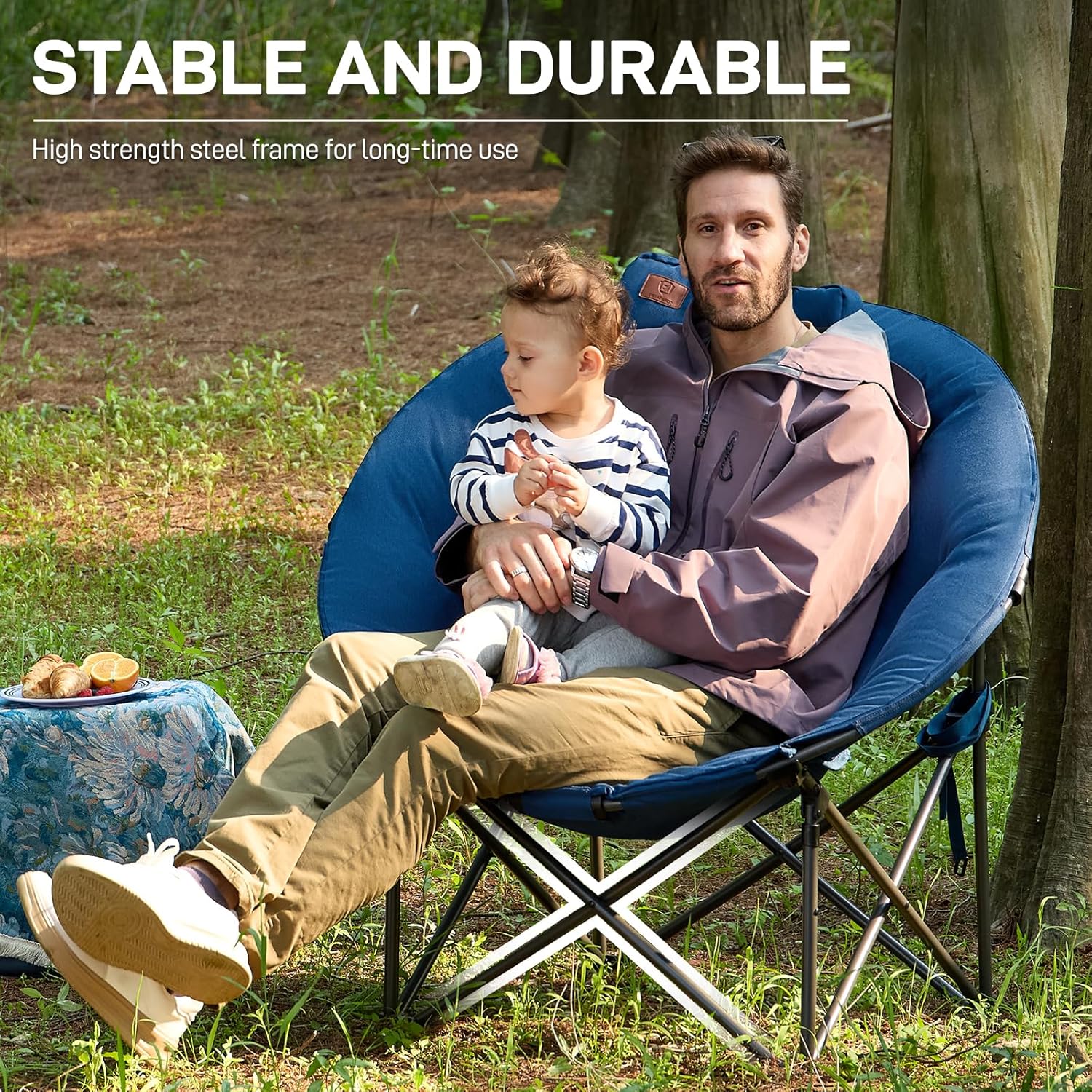 Thumbnail 5 de EVER ADVANCED XL Moon Chair for Adults with 6cm Padded Seat and High Back (up to 150kg), Blue