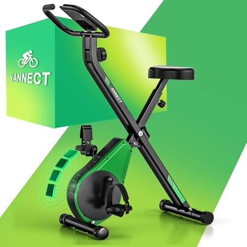 Imagen de VANNECT Bicicleta Estatica Plegable con 16 Niveles de Resistencia, Monitor LCD y Medición de Pulso Manual, Soporte Plano, Ahorro de Espaci, Estática Silenciosa Magnética Bicicleta Estatica para Casa en OfertitasTOP