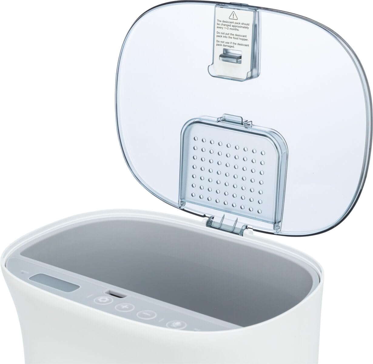 Detalle 2 de TRIXIE Futterautomat TX8 2.0 – weiß/grau, 4,5 l, 24 × 38 × 19 cm