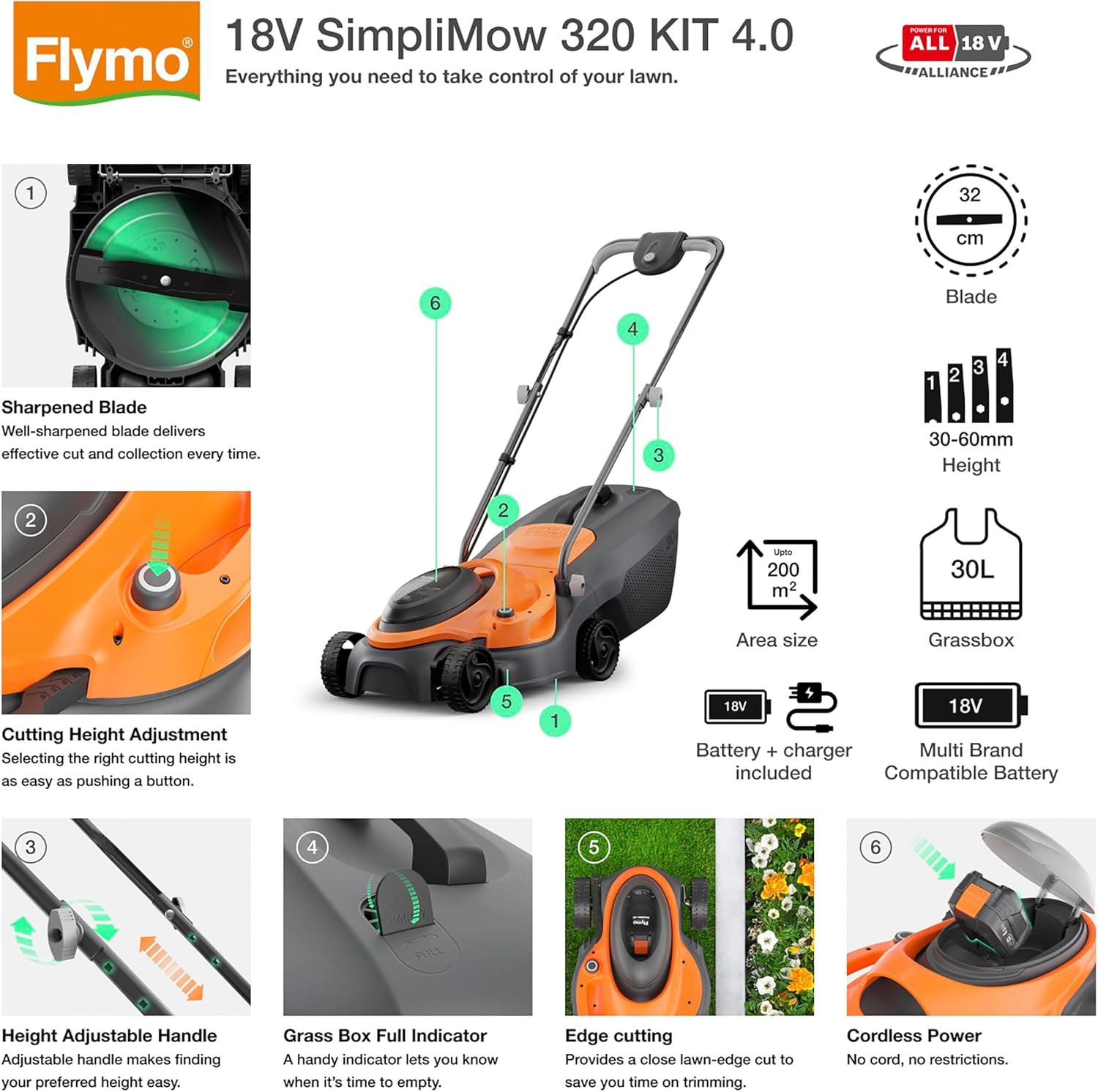 Thumbnail 1 de Flymo SimpliMow 320 cordless lawnmower