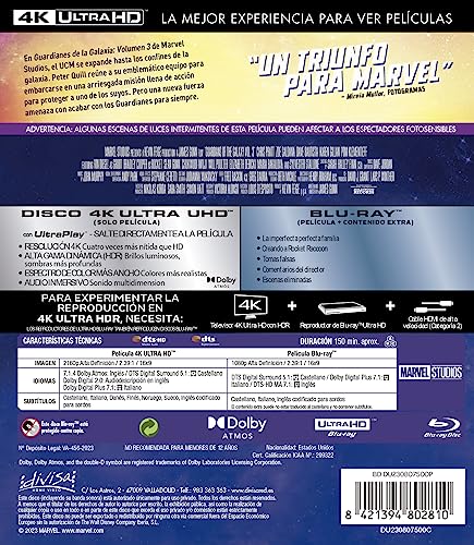 Detalle de Guardianes de la Galaxia Vol.3 (4K UHD + Blu-ray) – Divisa Films