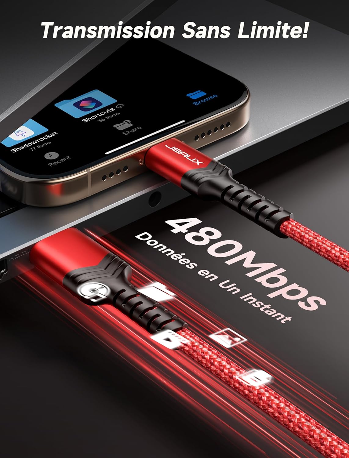 Thumbnail 5 de JSAUX Câble USB C 2M 3,1A 🔌