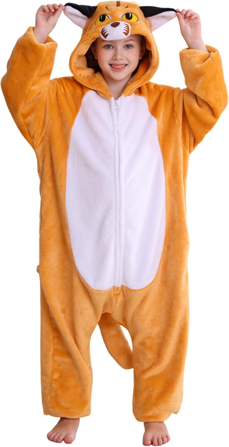 Detalle de Magicmode Kids’ Caracal Cat Onesie Pajamas, Soft Flannel Costume