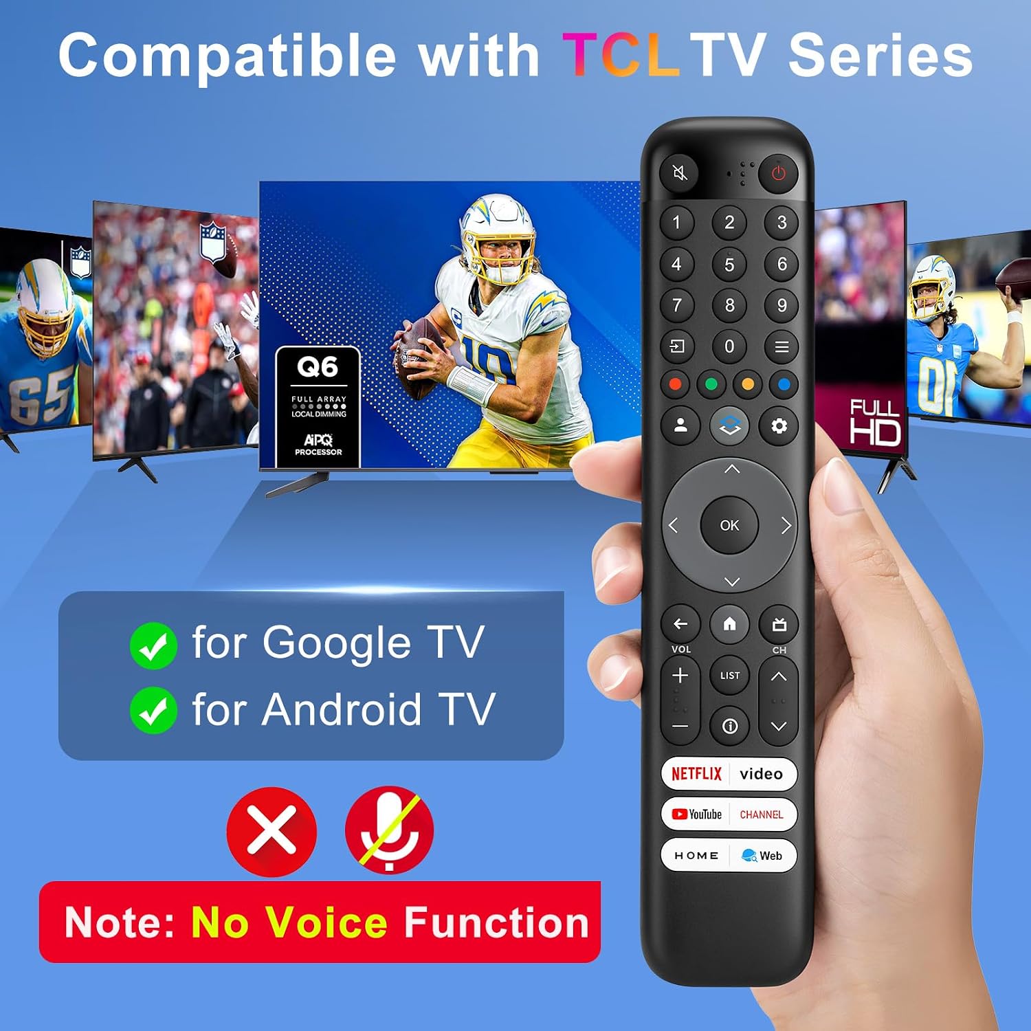 Detalle 2 de TCL Ersatzfernbedienung Universal für TCL Smart TV