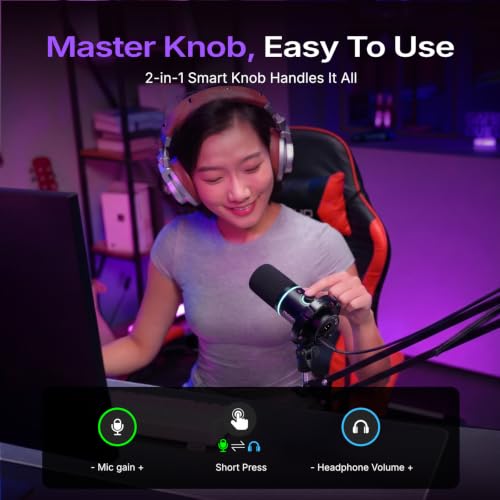 Thumbnail 5 de MAONO PD200XS: Microfono dinamico USB/XLR per podcast, streaming e gaming con braccio e controllo software