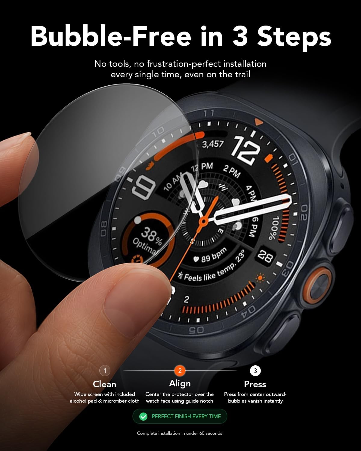 Thumbnail 3 de SPGUARD Galaxy Watch Ultra 2 47mm Tempered Glass Screen Protectors, 4-Pack