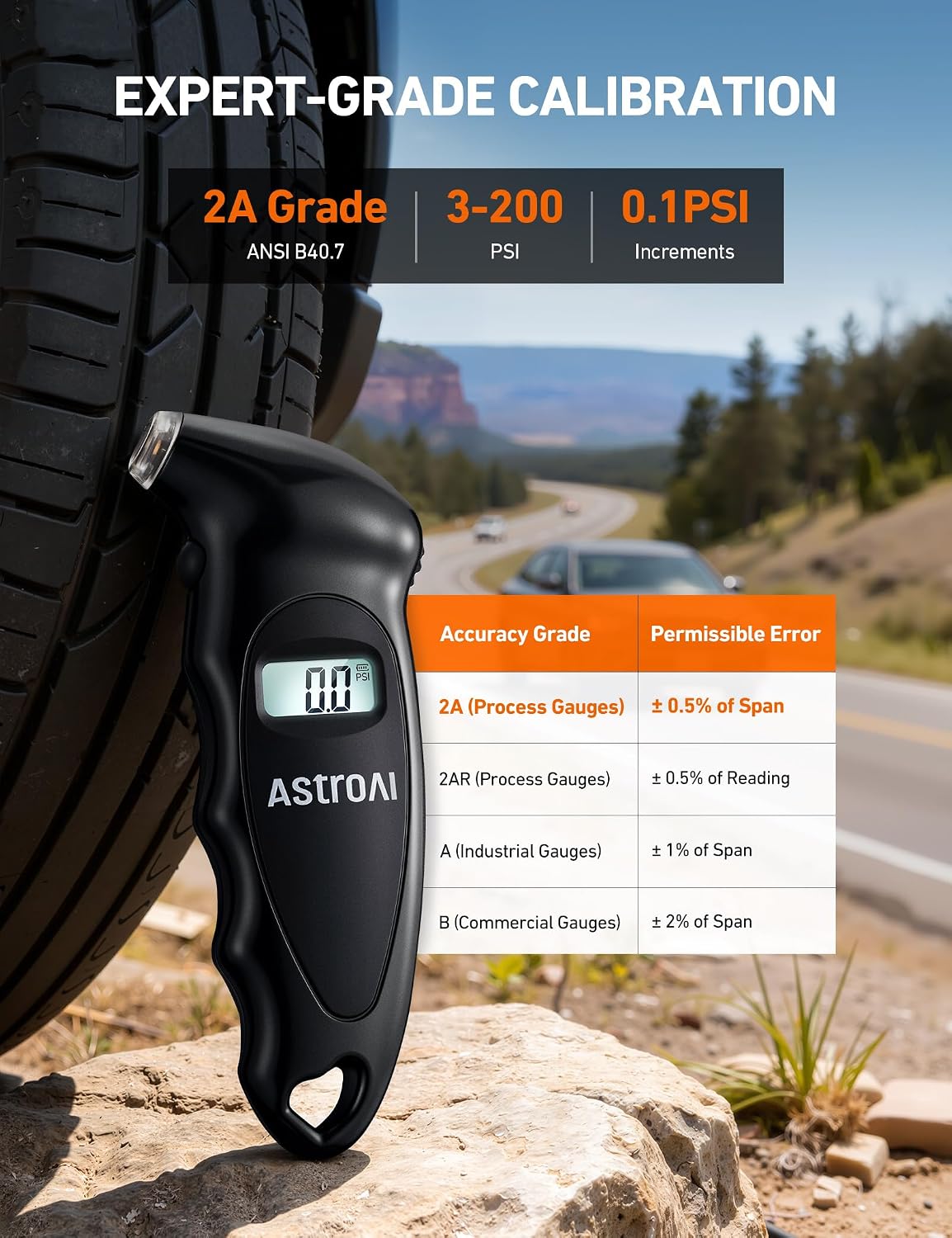 Detalle 2 de AstroAI Digital Tire Pressure Gauge 0-150 PSI