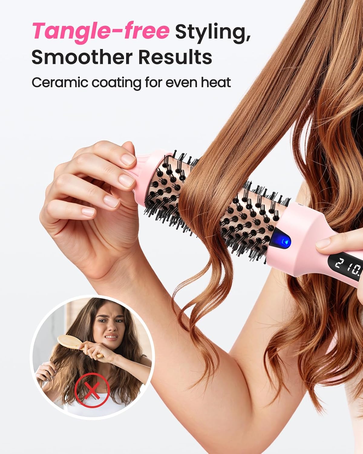 Thumbnail 6 de Haokoo 38mm Thermal Brush for Blowout Volume & Smooth Hair – Ionic Anti-Frizz Heated Brush