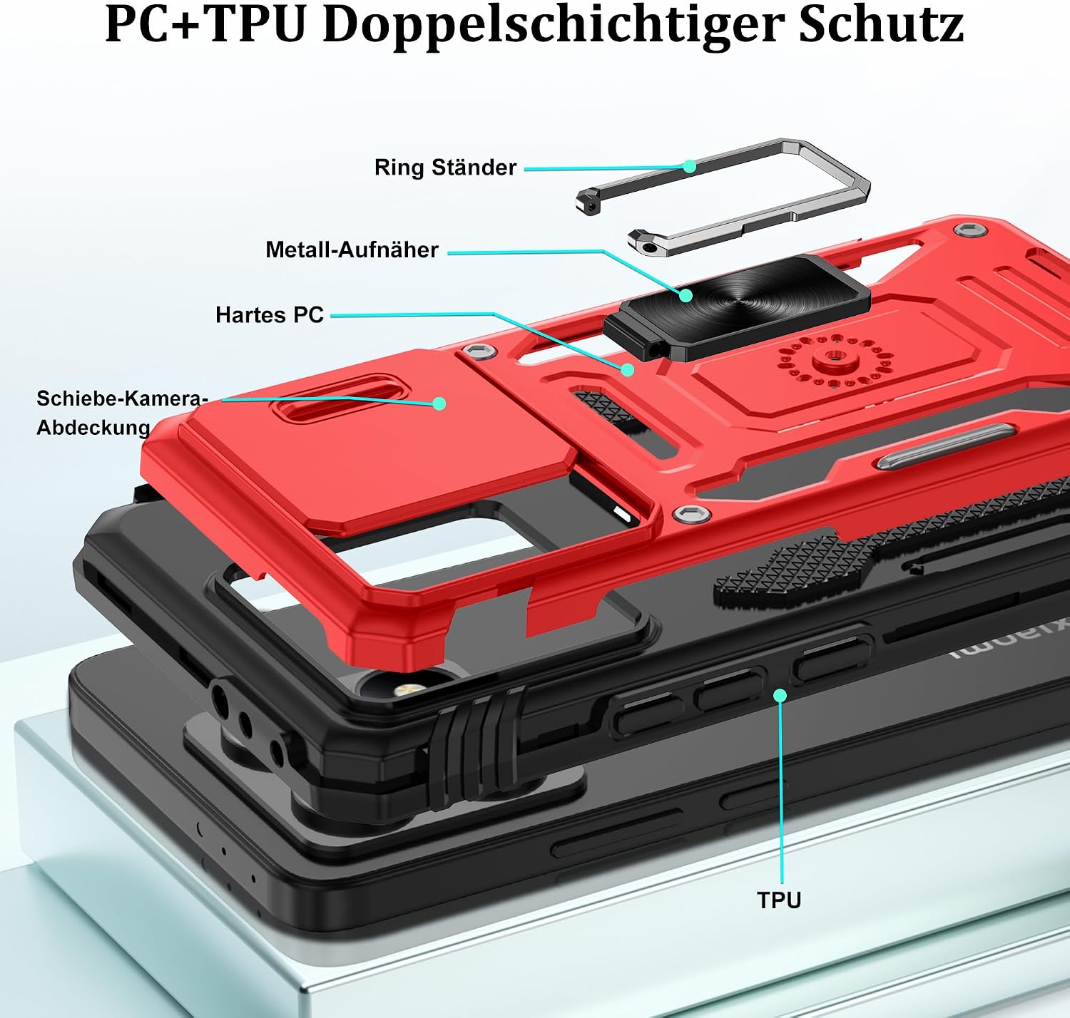Detalle 2 de Jshru Hülle für Xiaomi 14T, stoßfest