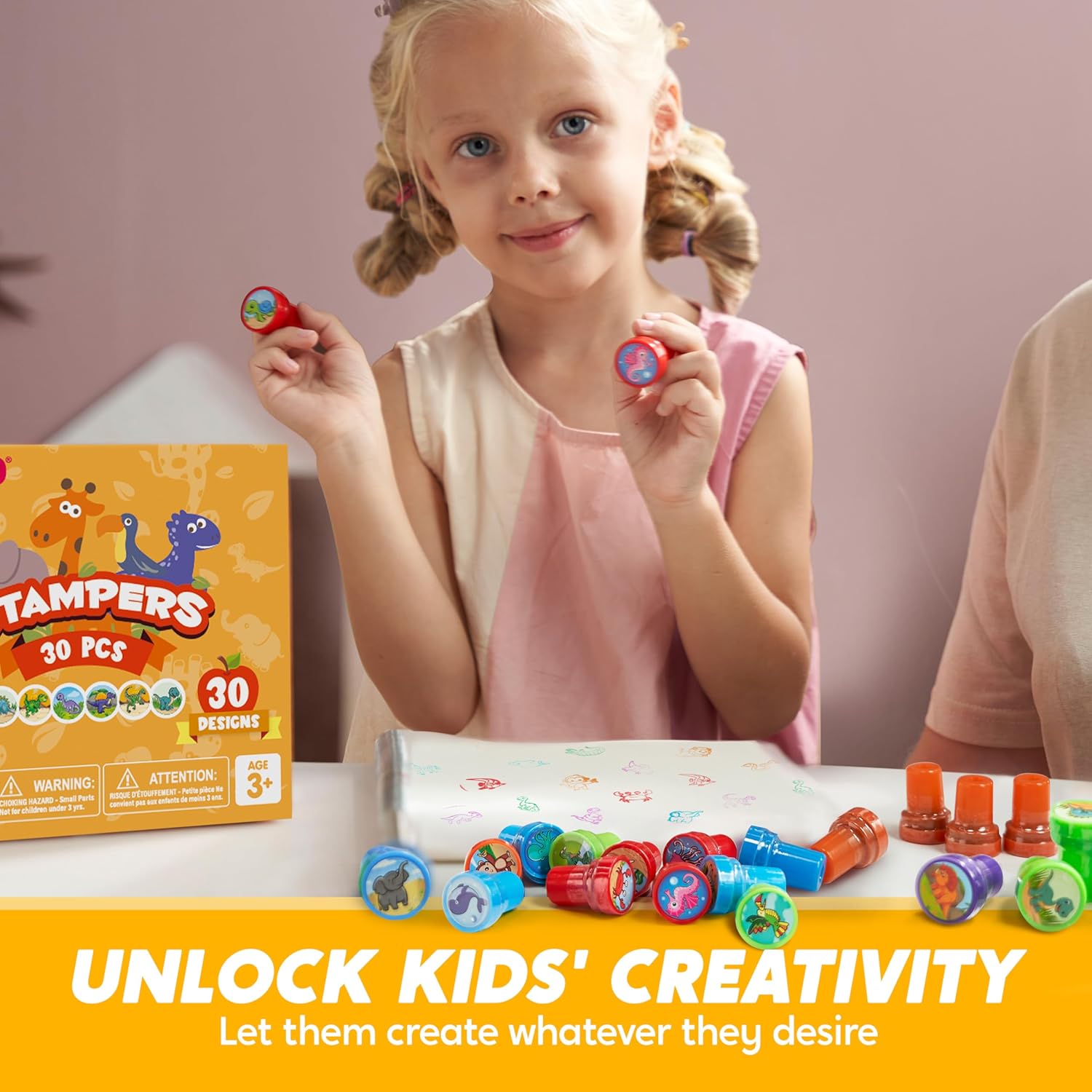 Thumbnail 5 de SYNCFUN 30er Tierstempel für Kinder – selbstfärbende Kinderstempel mit 30 Motiven in 5 Farben