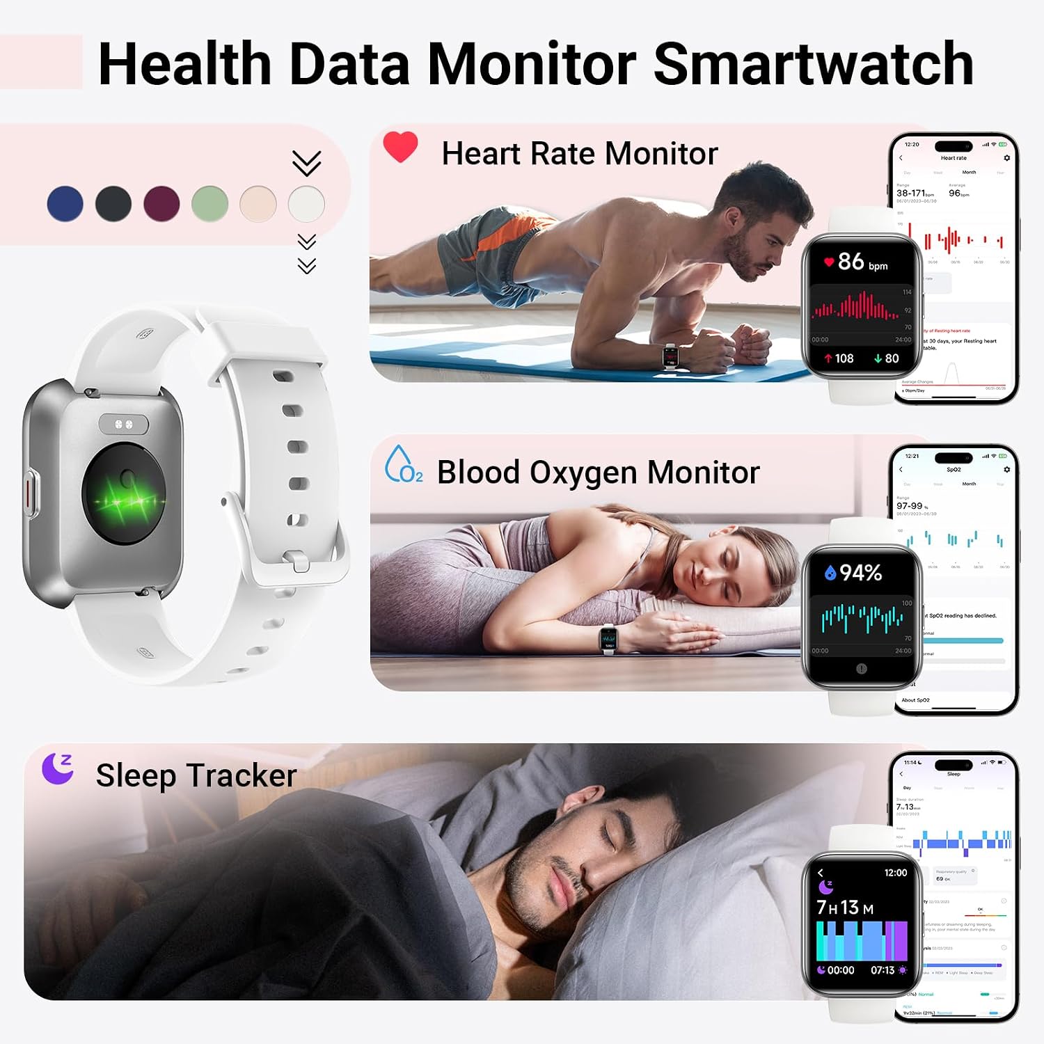Thumbnail 3 de Quican Smart Watch: 1.85" HD Display, 120+ Sport Modes, Alexa & Bluetooth Calling