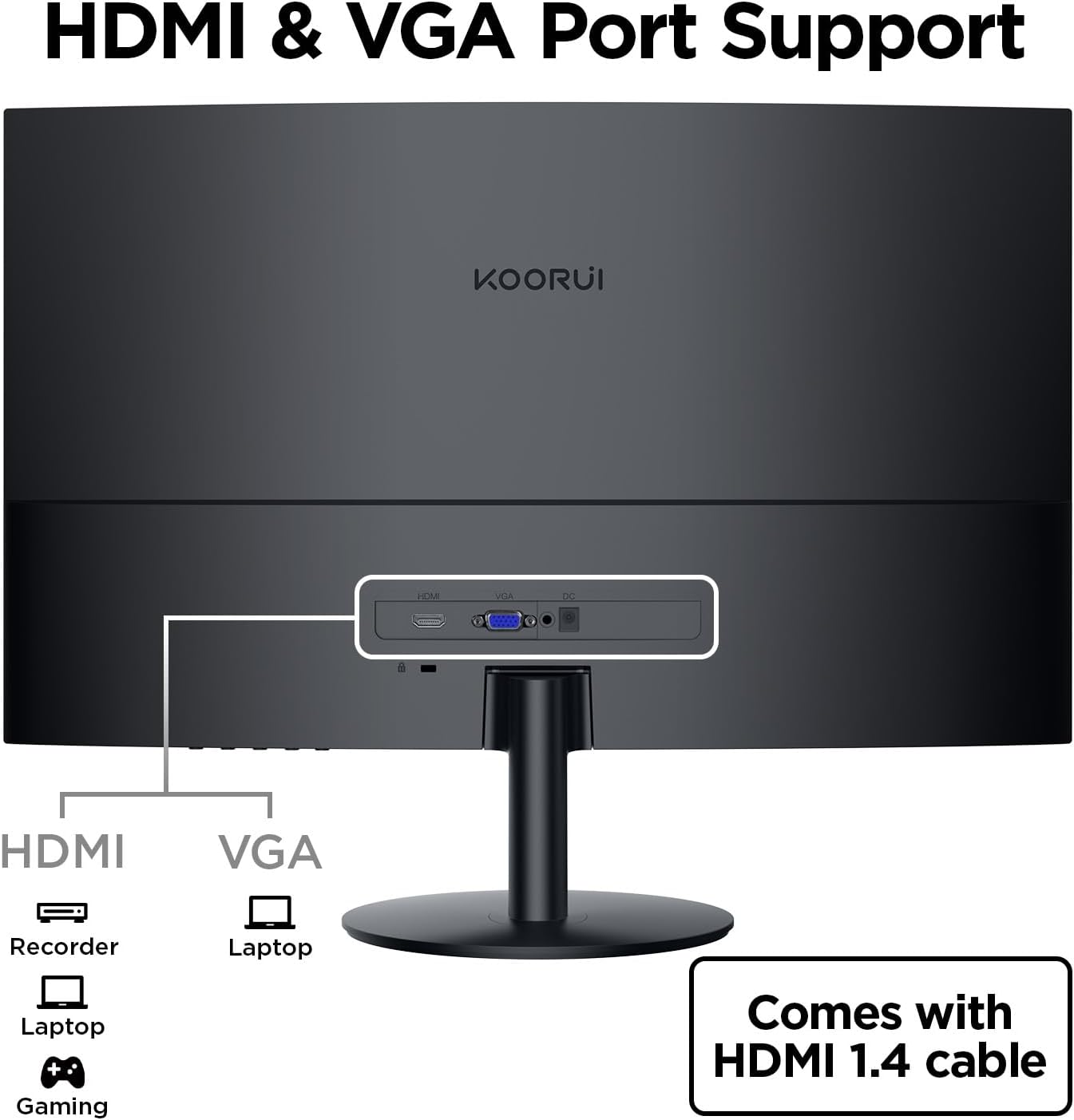 Thumbnail 5 de KOORUI 27-Inch Curved Monitor: 1080p, 144Hz, 1500R, TÜV Eye Care