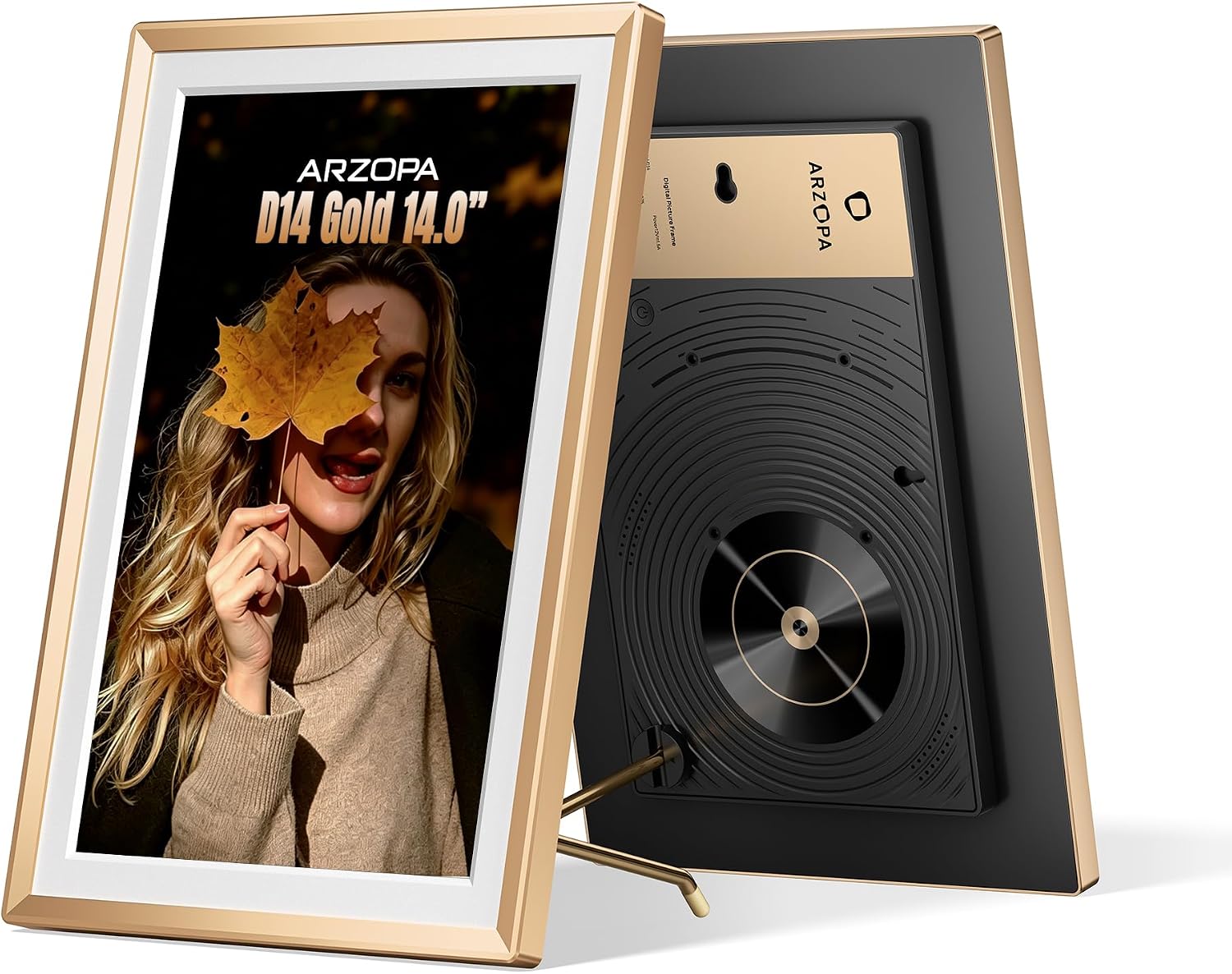 Detalle de ARZOPA D14 14 Zoll Metall Digitaler Bilderrahmen mit Touchscreen & kostenlosem Cloud Storage