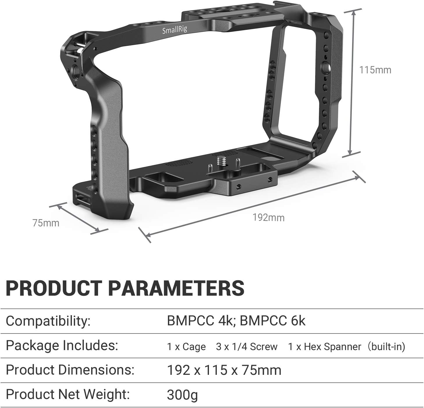Thumbnail 6 de (New Version) SmallRig 2203B Cage for Blackmagic Pocket Cinema Camera 4K & 6K with Anti-twist Mechanism