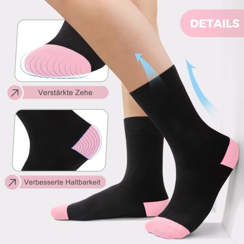 Detalle de FALARY Bambussocken Damen Klassisch – langlebige Bambus-Socken für empfindliche Haut