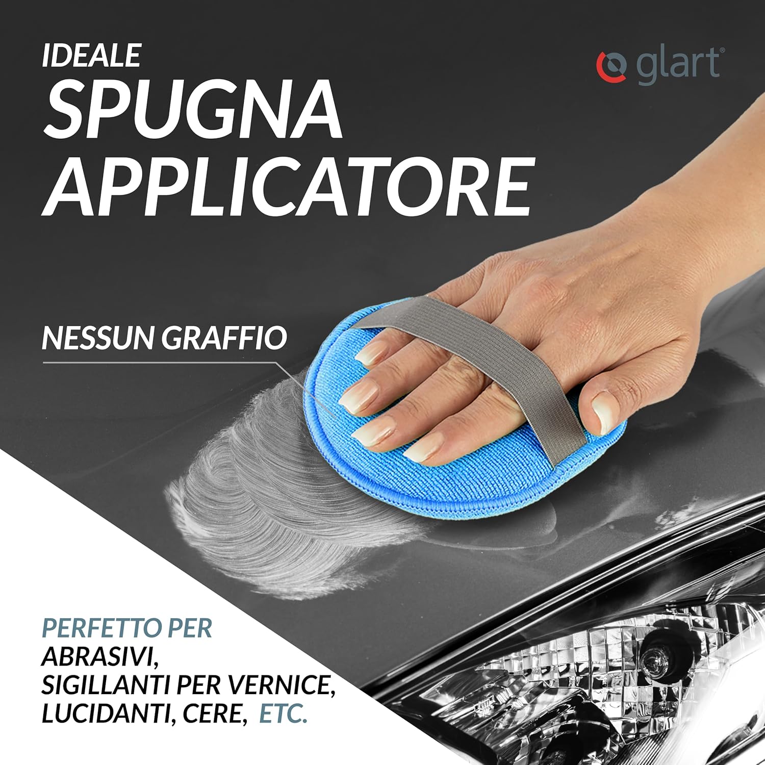 Thumbnail 3 de Glart 46PP: Set di 6 pad in microfibra 130x25 mm per applicazione cera, polish e sigillanti – sostituisce lucidatrice