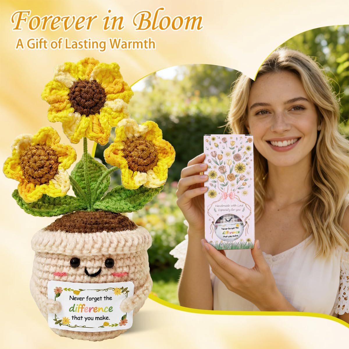 Thumbnail 1 de Crochet Sunflower Gift with Appreciation Card