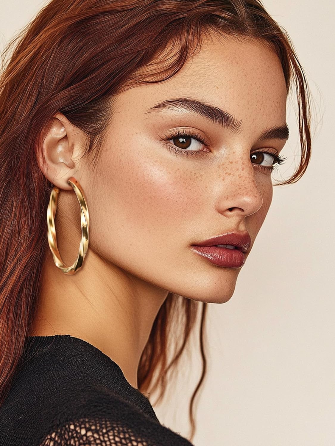 Thumbnail 5 de PROSTEEL Orecchini a Cerchio Vuoto 30/40/60/80 mm – Oversize Y2K con colonna di torsione