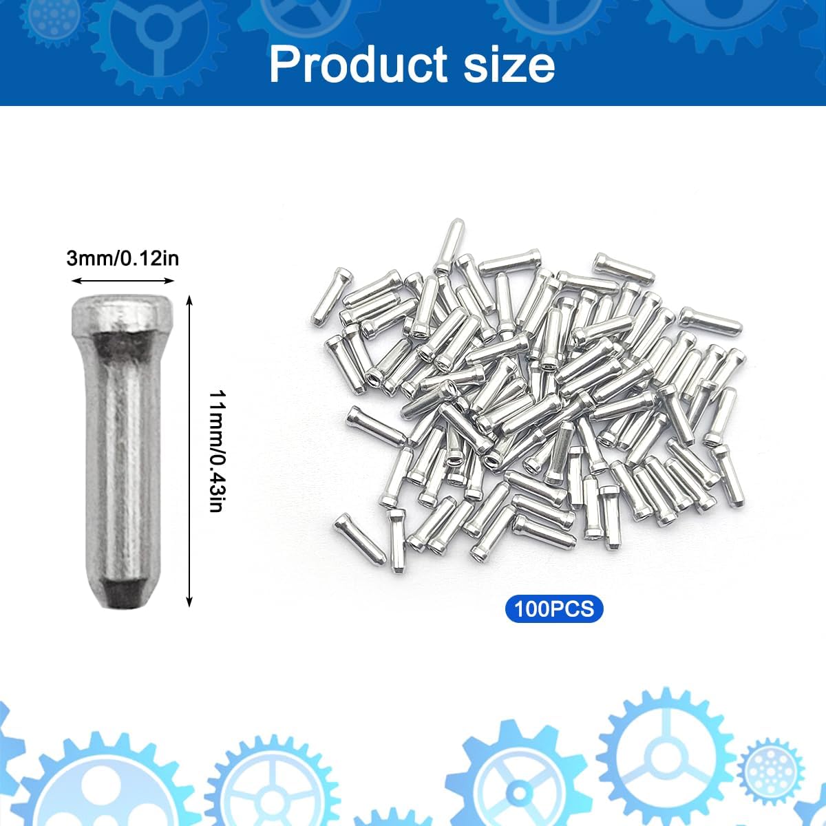 Thumbnail 1 de Bike cable end caps, 100-piece set