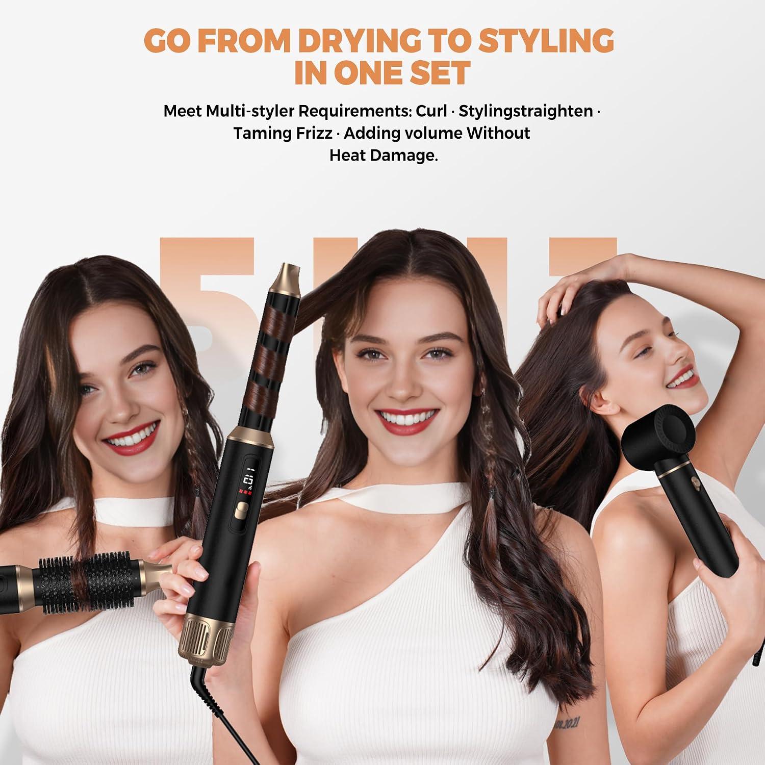 Thumbnail 1 de UKLISS 5 in 1 Hair Styler: A Practical 1000W Airstyler with LCD Display