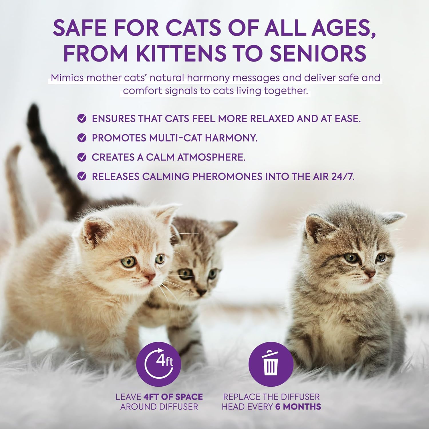 Detalle de TopSum Cat Calming Plug-in Diffuser: Premium Cat Pheromone Diffuser Kit