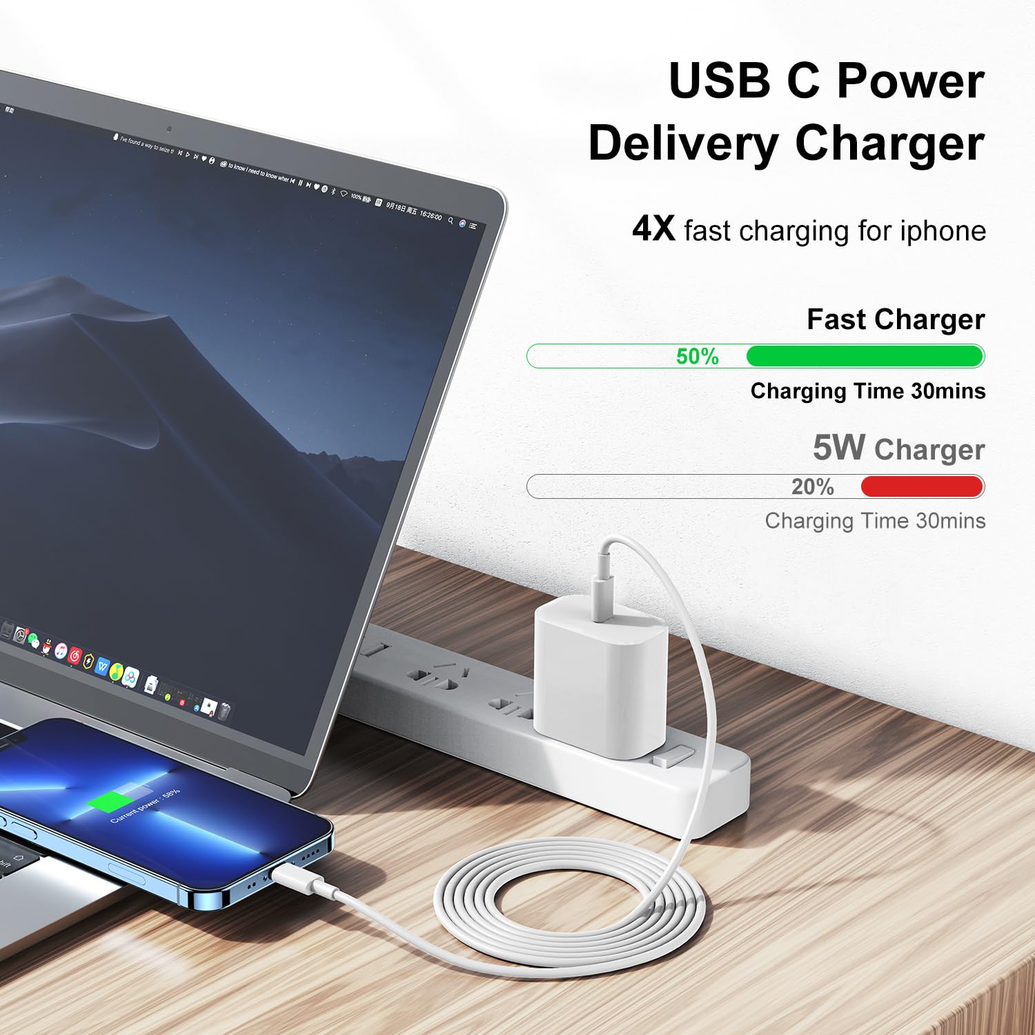 Thumbnail 1 de Fast Charger 20W 6ft for iPhone