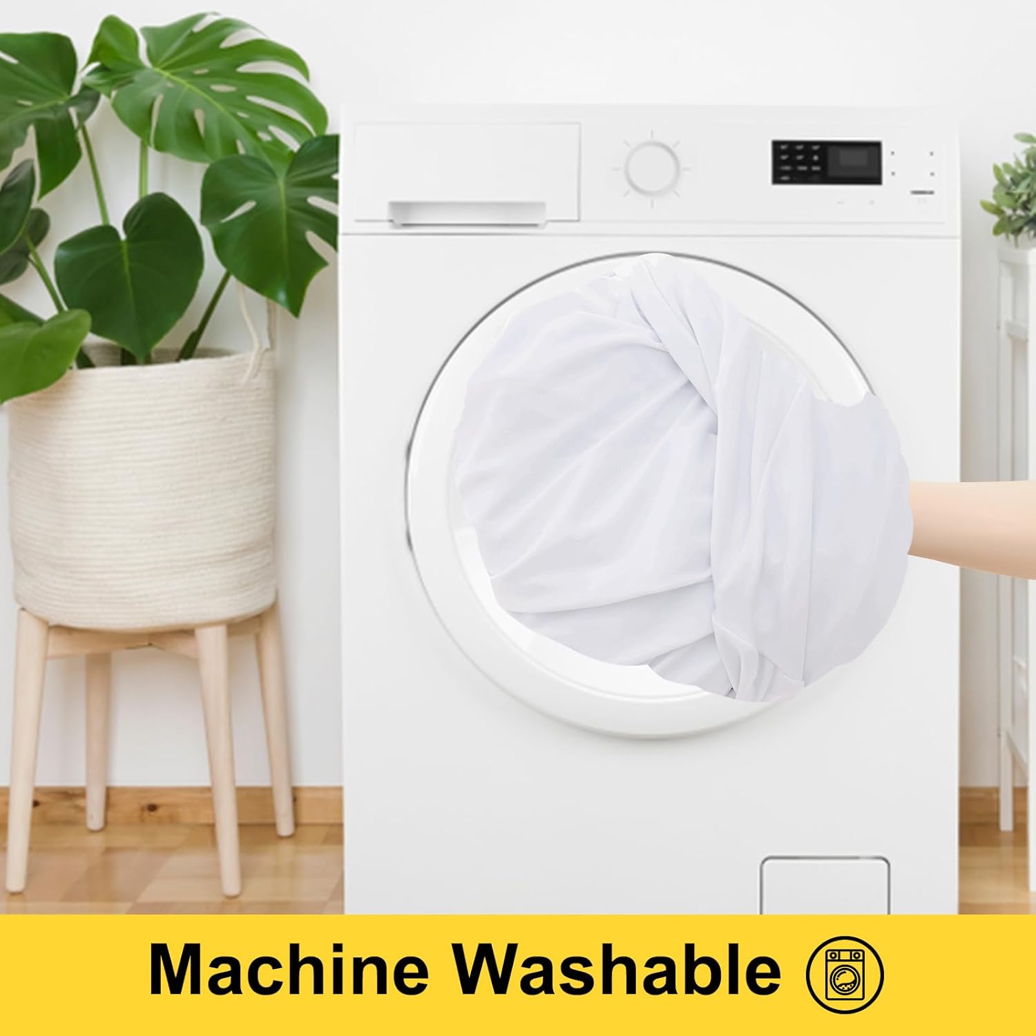 Thumbnail 6 de Smiry Spandex Tablecloth (Elastic Fitted Stretch) for 6FT Rectangle Tables, Waterproof Washable One-Piece Skirt, White