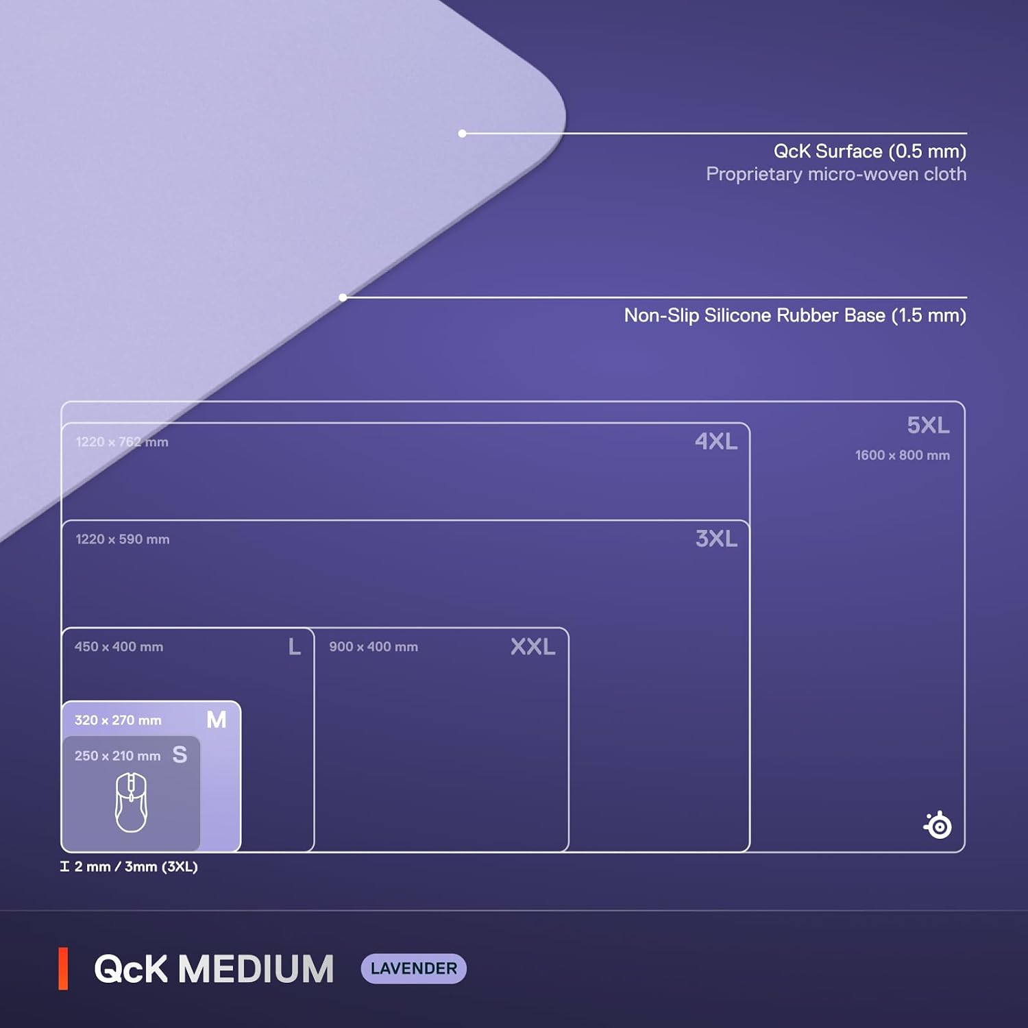 Thumbnail 4 de SteelSeries QcK Lavender Medium Mousepad