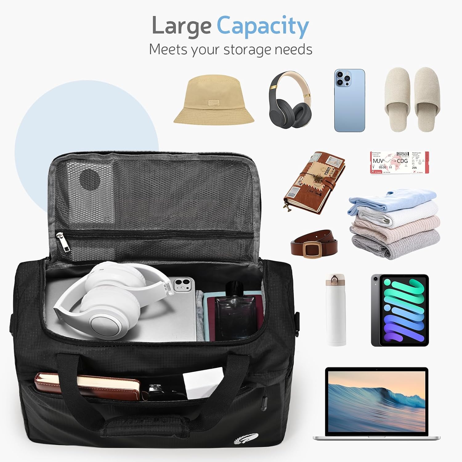 Thumbnail 2 de YOODI 18L Underseat Cabin Bag, 40x30x15cm Foldable Waterproof Duffle