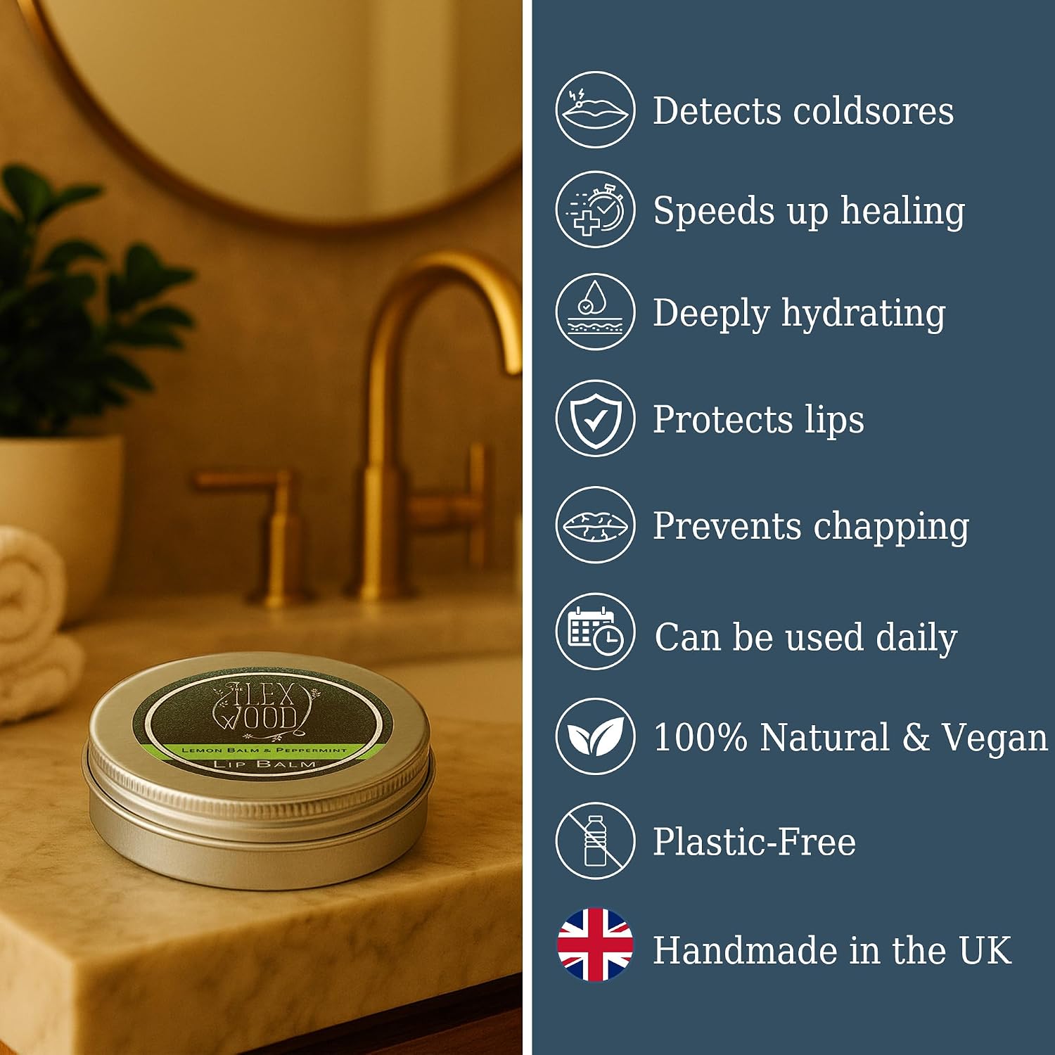 Thumbnail 1 de The Ilex Wood Lemon Balm & Peppermint Lip Balm 10ml — Handmade in the UK