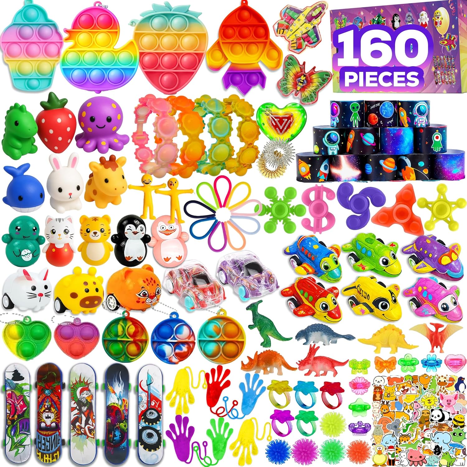 TwCare 160-Piece Fidget Toys Party Favors Pack (Randomly Selected) for Kids and Adults