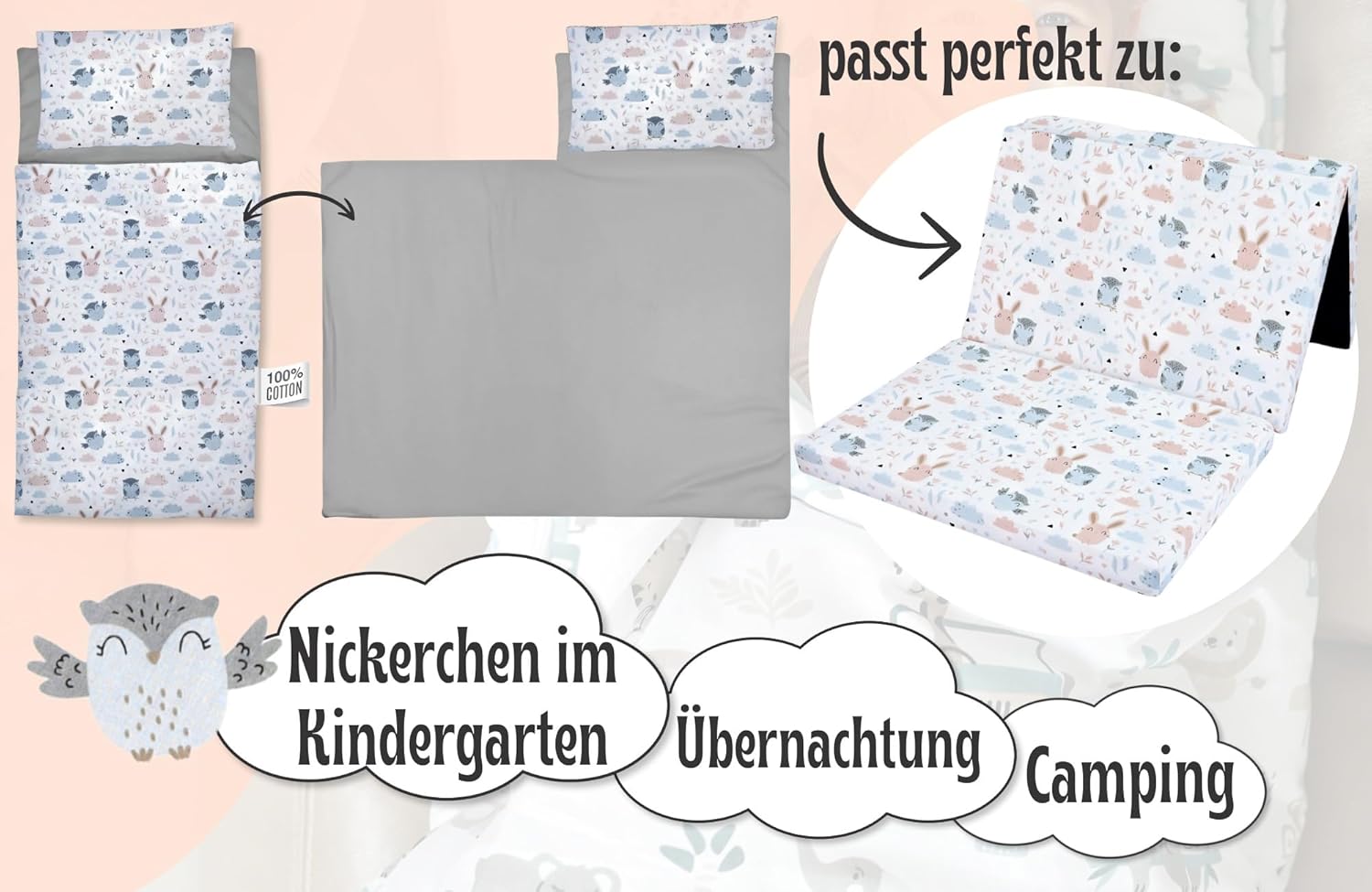 Thumbnail 5 de Schlafsack Kinder 75x140 cm Eulen