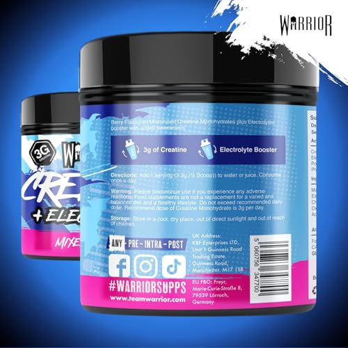 Detalle 2 de Warrior Creatina + Electrolitos Polvo 360 g – Mix de Frutos del Bosque