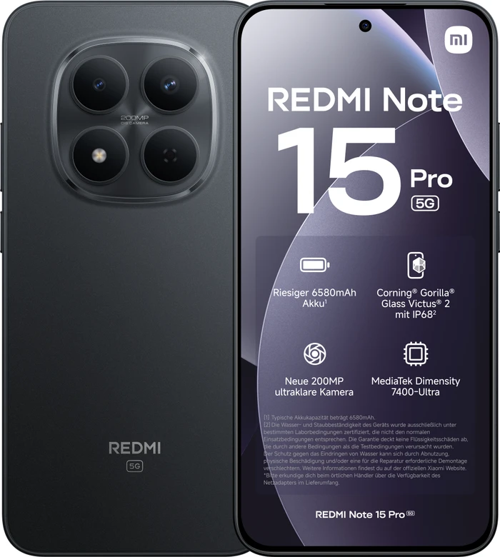 Thumbnail 8 de Xiaomi Redmi Note 15 Pro 256GB Schwarz 5G – großes 6,83-Zoll-Display, 256-GB-Speicher