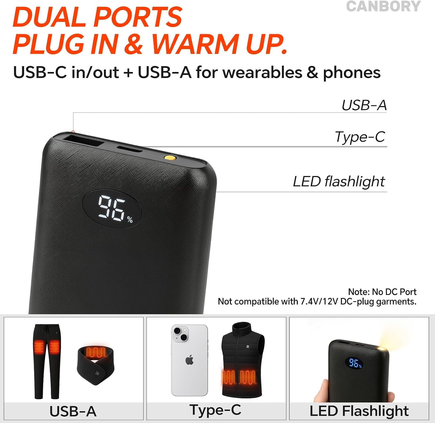 Detalle de CANBORY Power Bank 10,000mAh