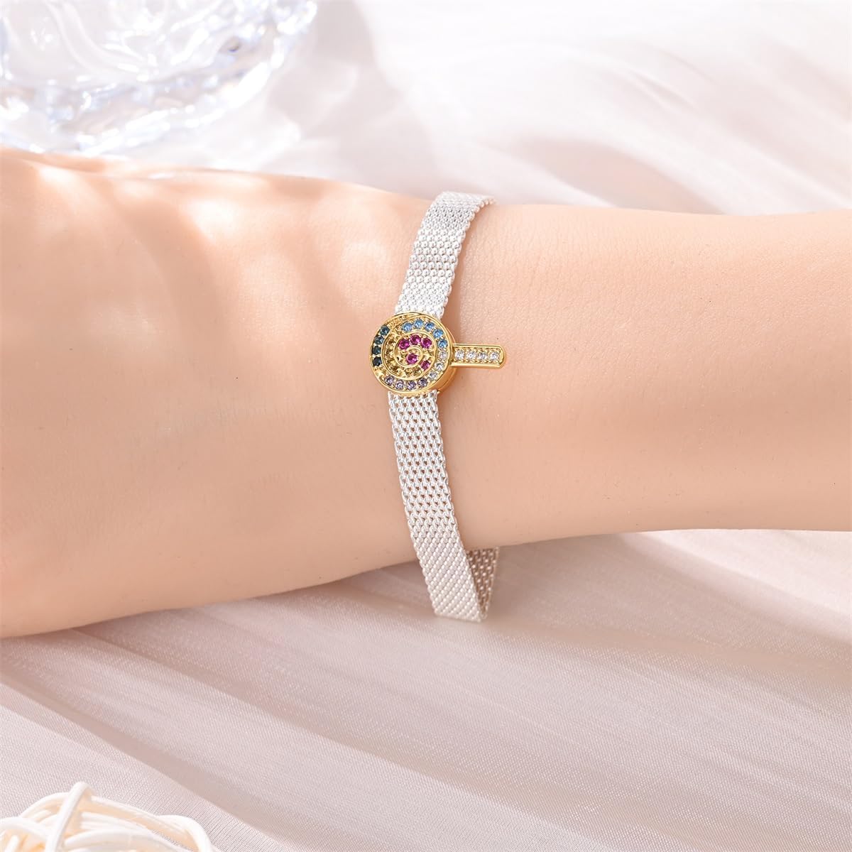 Detalle de KUNSIR 925 Silver Reflective Clip-On Charms for European & Pandora Bracelets