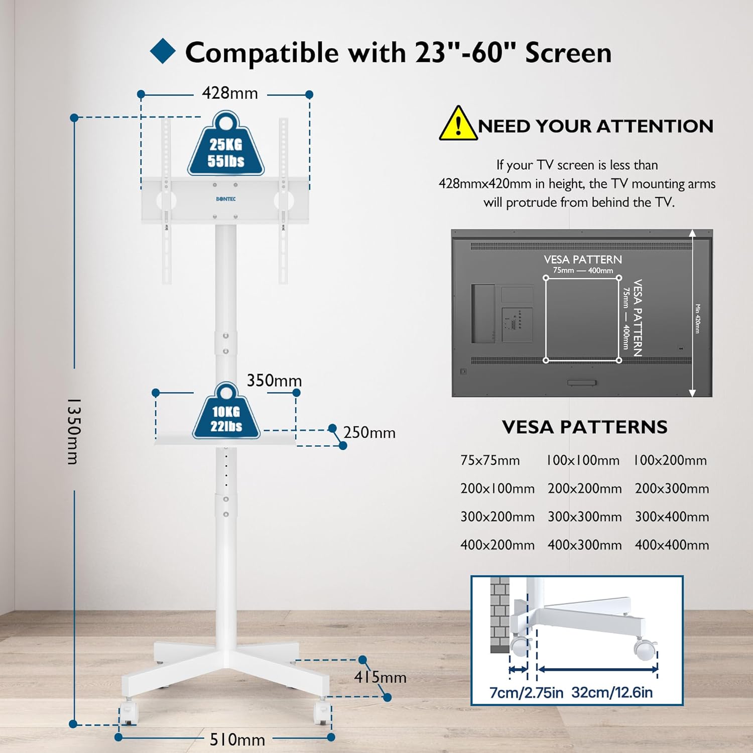 Thumbnail 4 de BONTEC Mobiler TV Ständer 23–60 Zoll