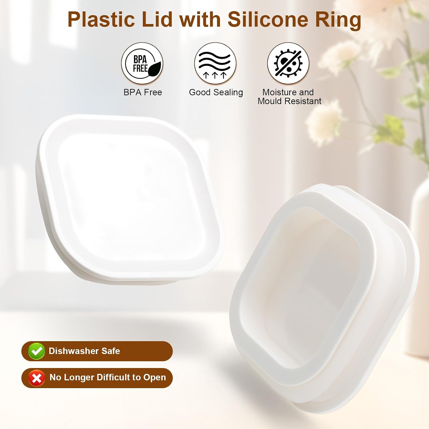 Detalle 2 de Cozary 1100ml Barattoli Vetro quadrati impilabili