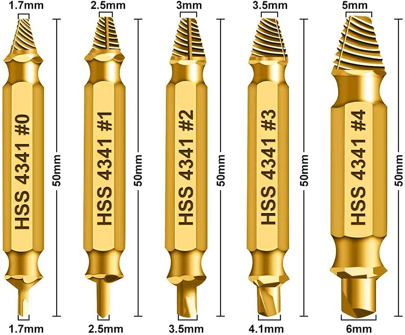 Thumbnail 6 de Newder HSS 4341 Schraubenausdreher Set, 5-teilig