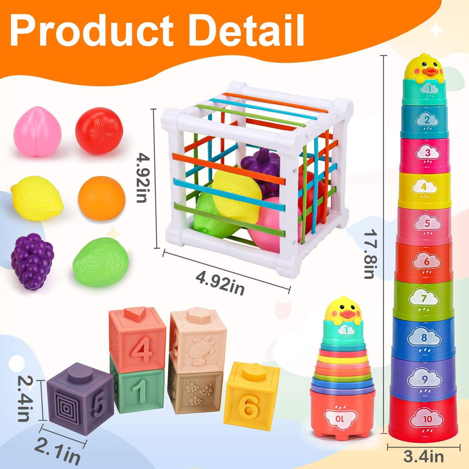 Thumbnail 4 de Montessori Sensory Stacking Cups 6-12-18