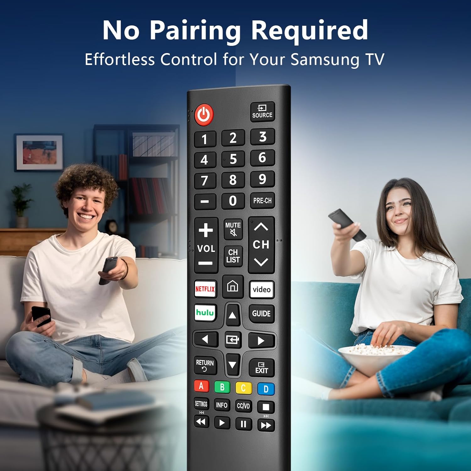 Detalle de Replacement for Samsung TV Remote BN59-01315A (Pack of 2) – Universal, No-Setup Smart TV Remote