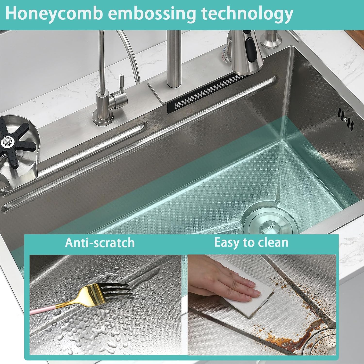Thumbnail 3 de Bokaiya Kitchen Sink Multifunction Waterfall 75x45cm