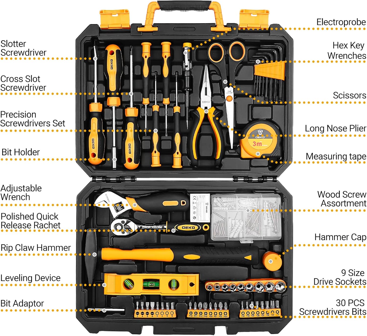 Detalle 2 de DEKO 138-Piece Home Tool Kit — DIY Toolbox