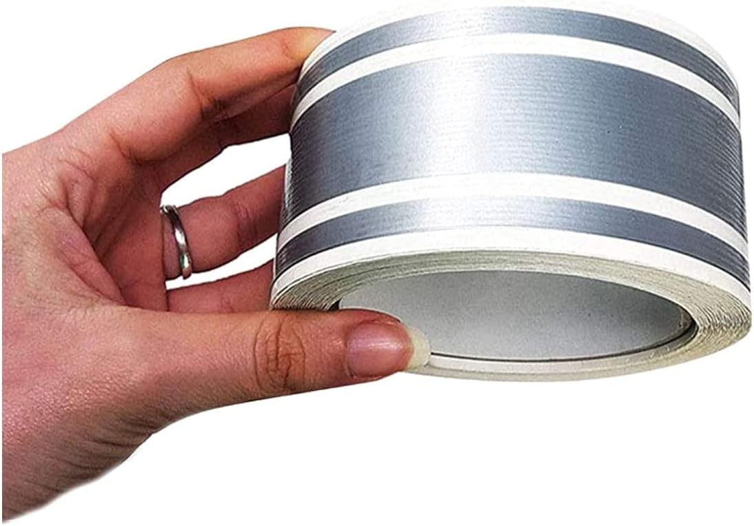 Detalle de 4R Quattroerre.it 10531 potrójna listwa wykończeniowa, srebrna, 50 mm x 10 m