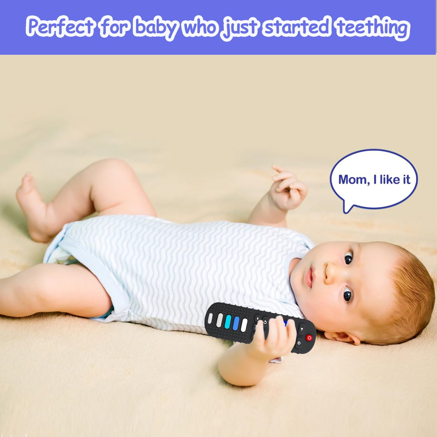Thumbnail 3 de ROBBEAR Baby Teething Toys (TV Remote Shape) – Food-Grade Silicone Teether, BPA-Free, Pink RC