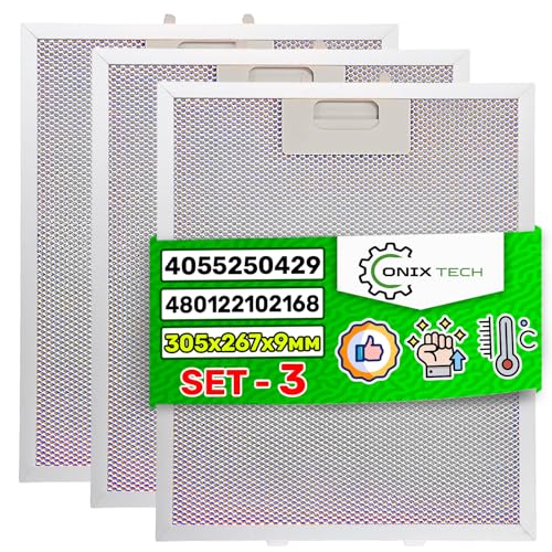 Filtro para campana extractora ONIX TECH (3 piezas) 305 x 267 x 9 mm, código original 480122102168