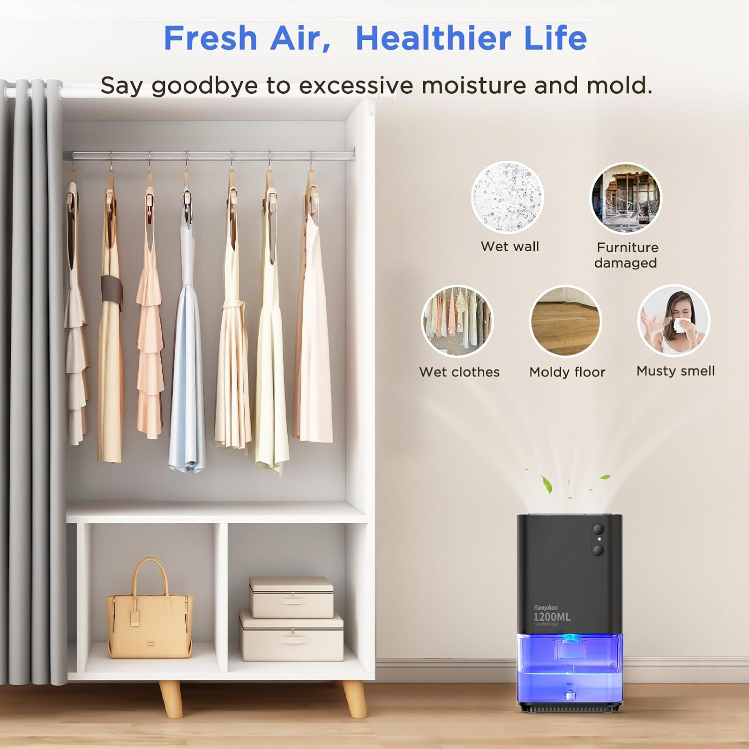 Thumbnail 6 de EasyAcc 1200ml dehumidifier for home