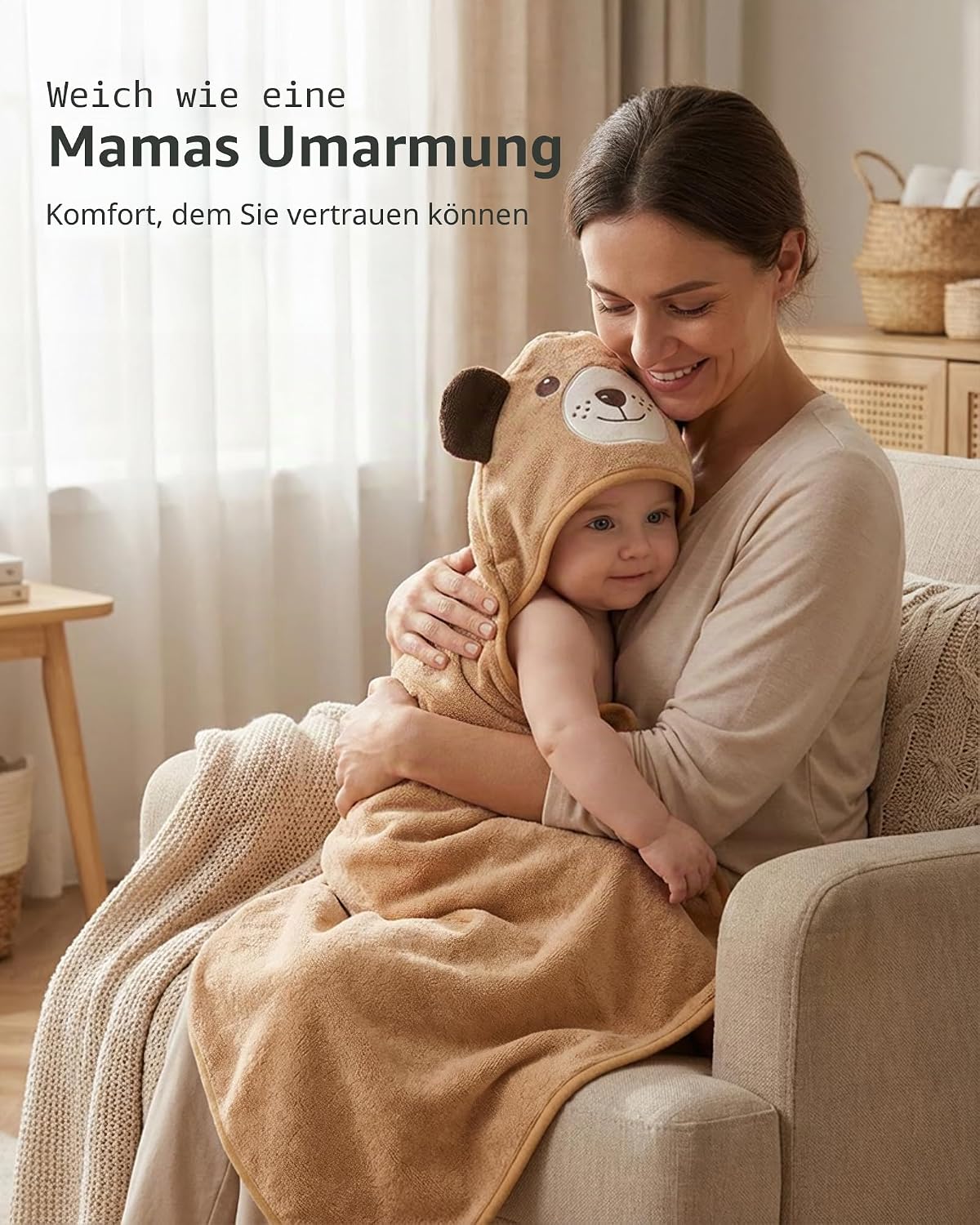 Thumbnail 5 de MINIBOO Bambus-Kapuzenhandtuch Baby – Weiches, saugstarkes Kapuzenhandtuch für Neugeborene bis 5 Jahre