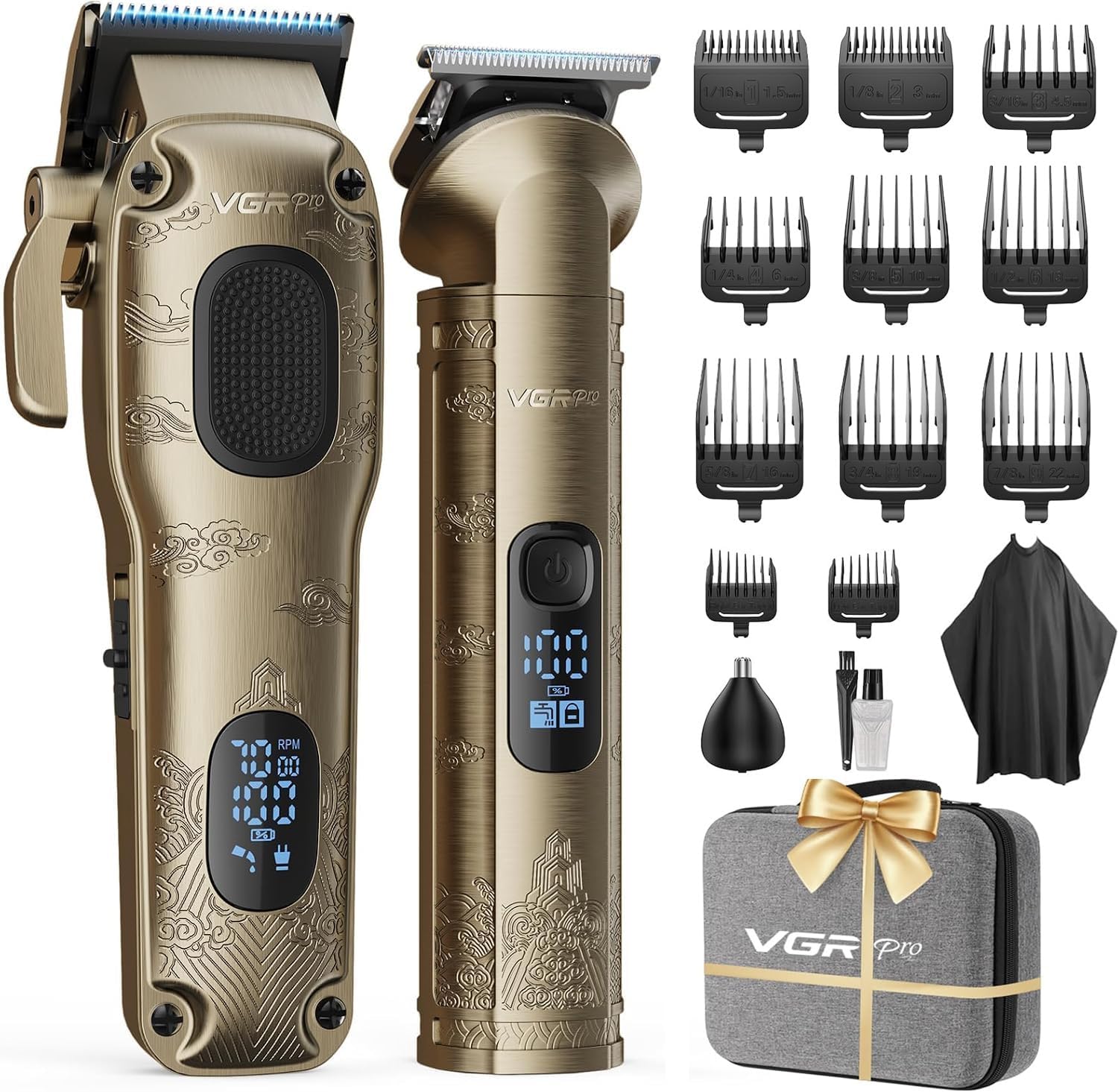 Detalle de VGRPRO Hair Clippers for Men Professional: Cordless Grooming Kit for Home or Barbershop Use